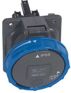 Legrand Toma Empotrar 3P+T 63A 200/250V 6H Azul Ip66/67 Hypra SKU: 59327